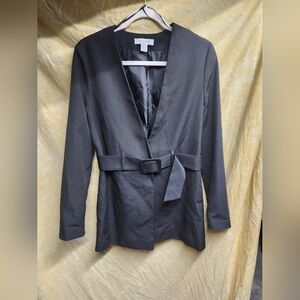 Primark Black Belted Blazer Women’s Size 10 | Tailored Fit Workwear Jacket
